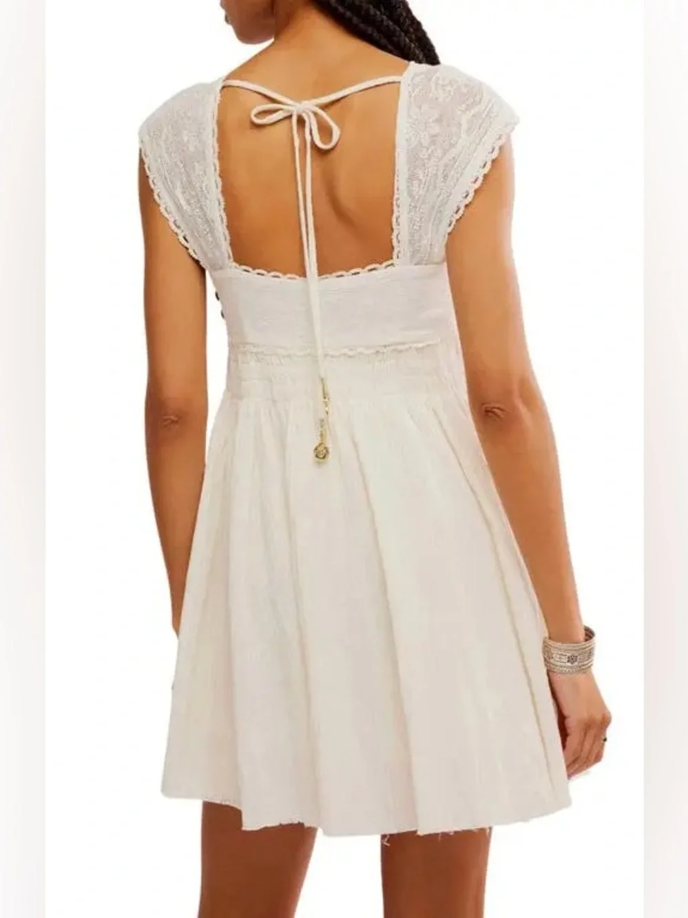 Free People | NWT Heartland Embroidered Bodice Mini Dress in Ivory XL